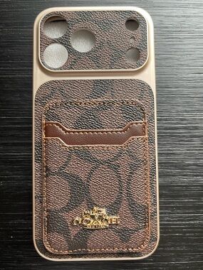 iPhone 17 Pro Max Coach Copper Coated and Black-Brown Monogram Case